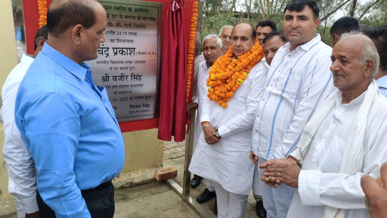 चंदननगर व खारिया में शिलान्यास करके विधायक चंद्रप्रकाश ने मार्ग निर्माण कार्य का किया शुभारंभ