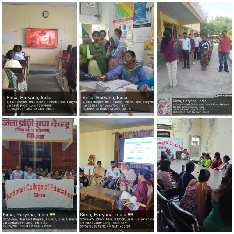 नैशनल काॅलेज आॅफ एजुकेशन, सिरसा महाविद्यालय में राष्ट्रव्यापी महिला स्वास्थ्य अभियान का आयोजन।