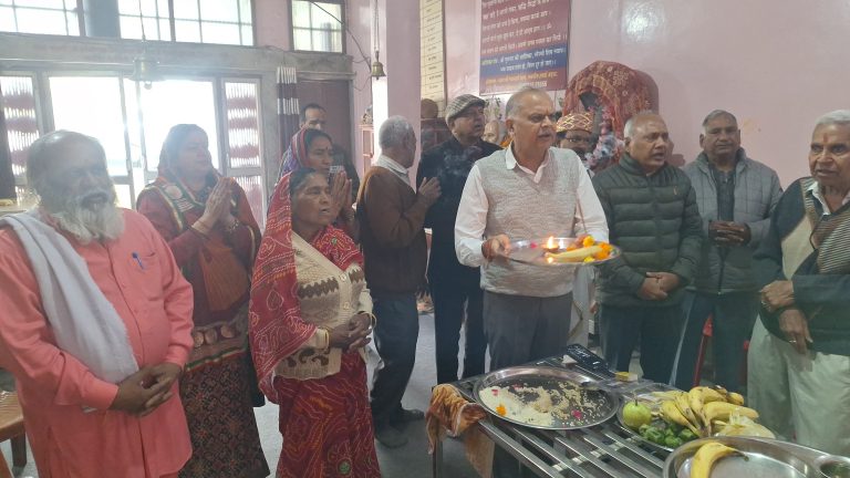 कुलदेवी माता श्री पद्मावती की मूर्ति स्थापना हेतु करवाया भूमि पूजन