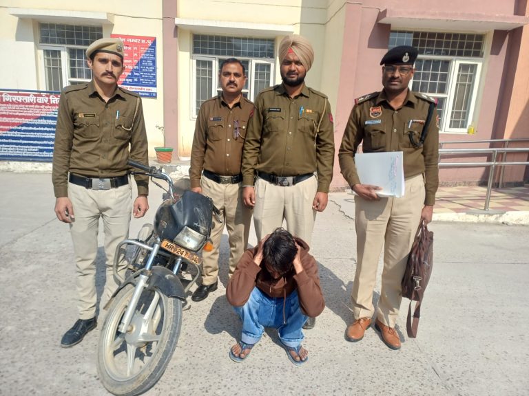 बाइक चोरी की वारदात सुलझी,चोरीशुद्धा बाइक सहित आरोपी काबू ।