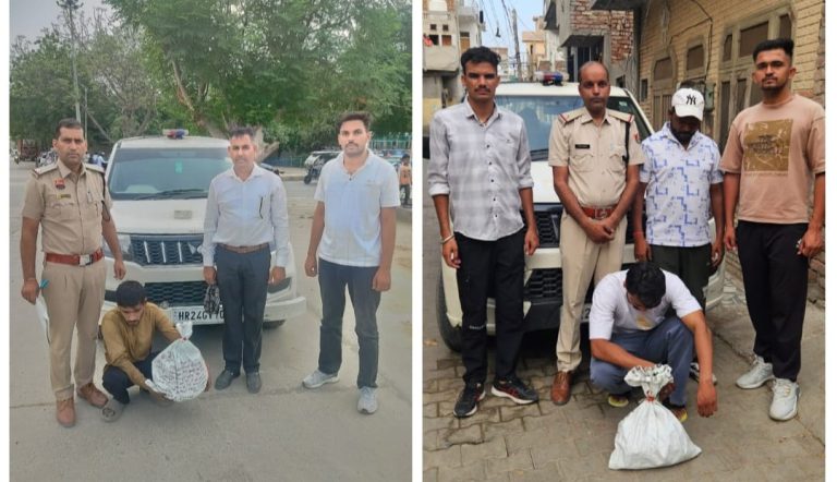 3 किलो 363 ग्राम गांजा पत्ती सहित दो युवक गिरफ्तार ।
